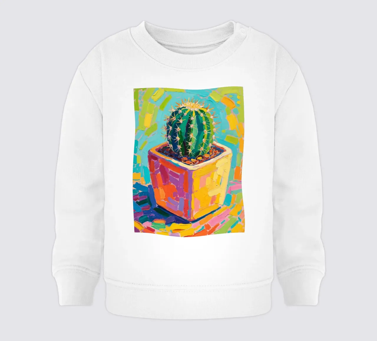 Piccolo cactus in un vaso a forma di cubo felpa neonato da Slash Shop