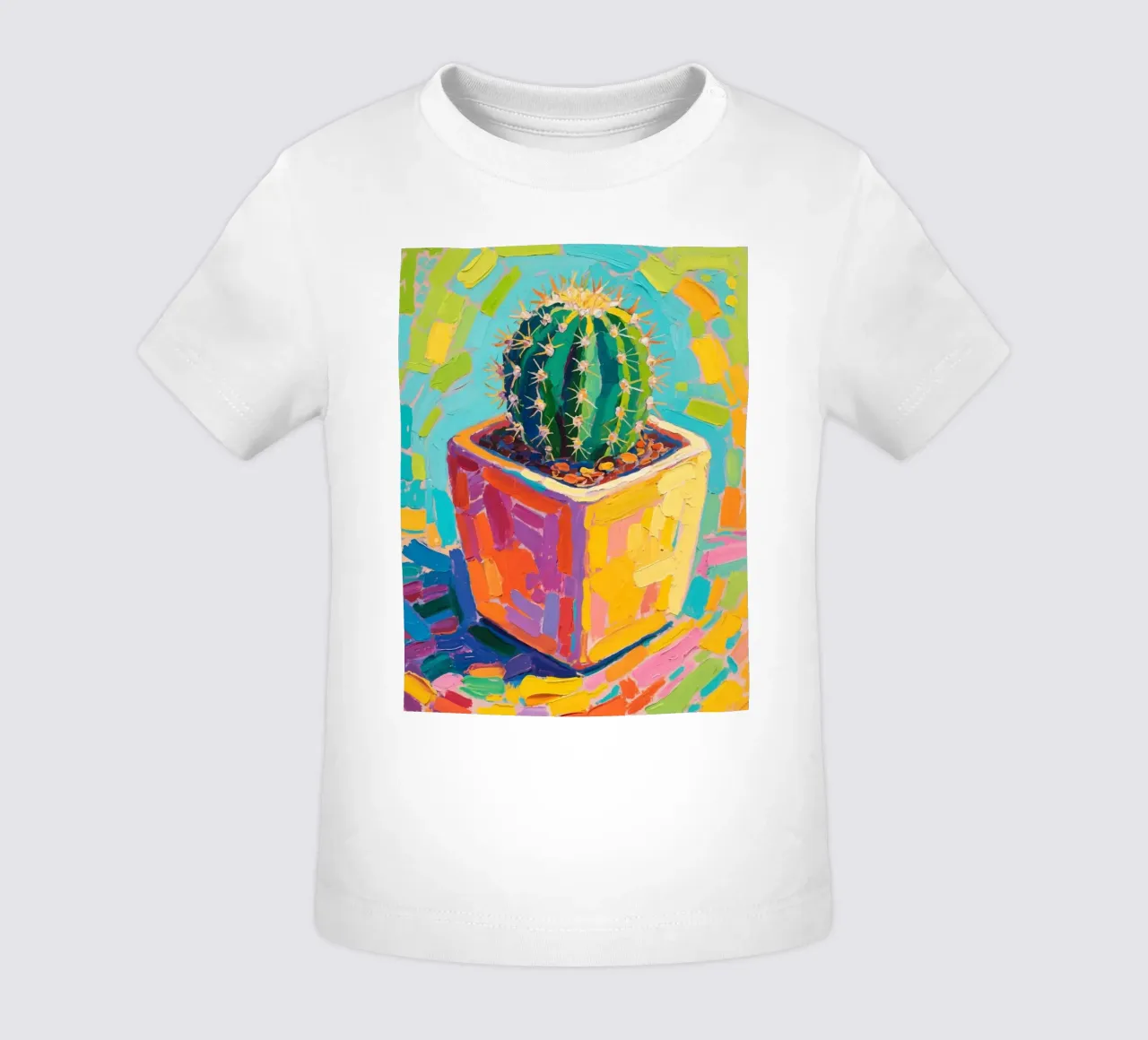 Piccolo cactus in un vaso a forma di cubo maglietta neonato da Slash Shop