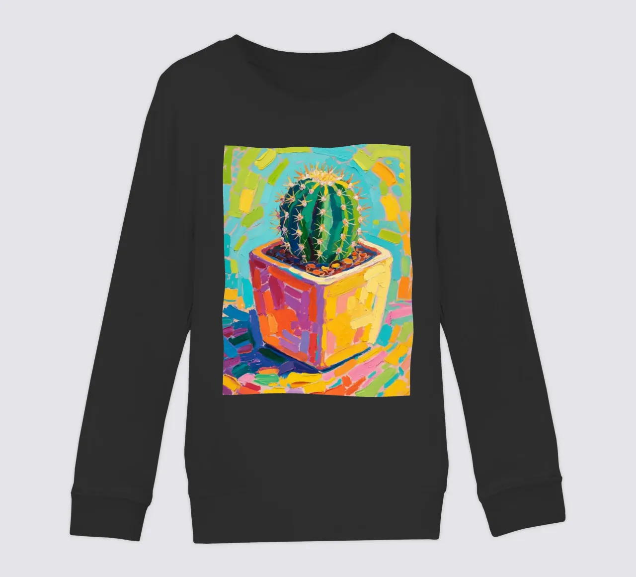 Piccolo cactus in un vaso a forma di cubo felpa bambino da Slash Shop