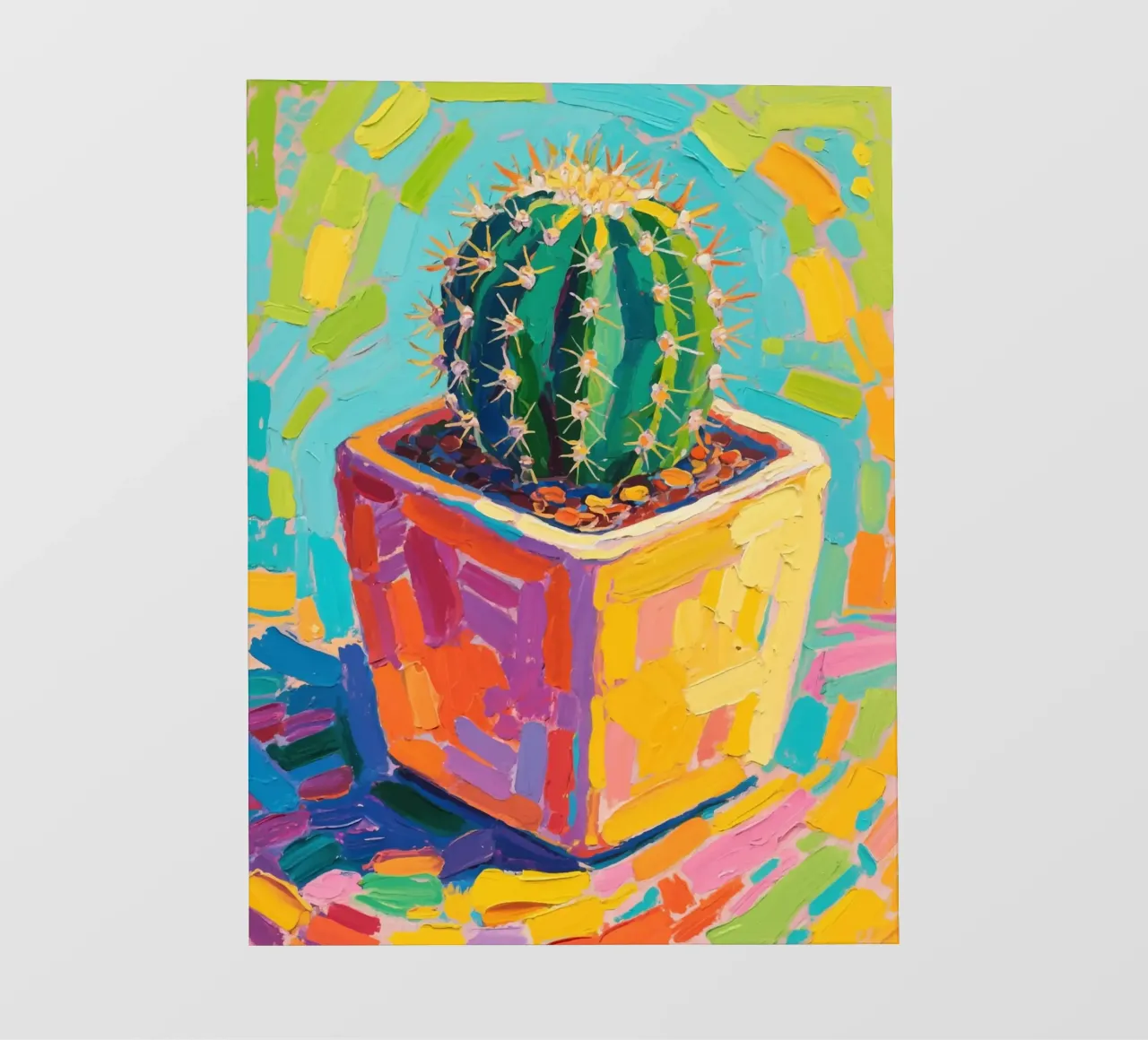 Piccolo cactus in un vaso a forma di cubo telo in pvc da Slash Shop