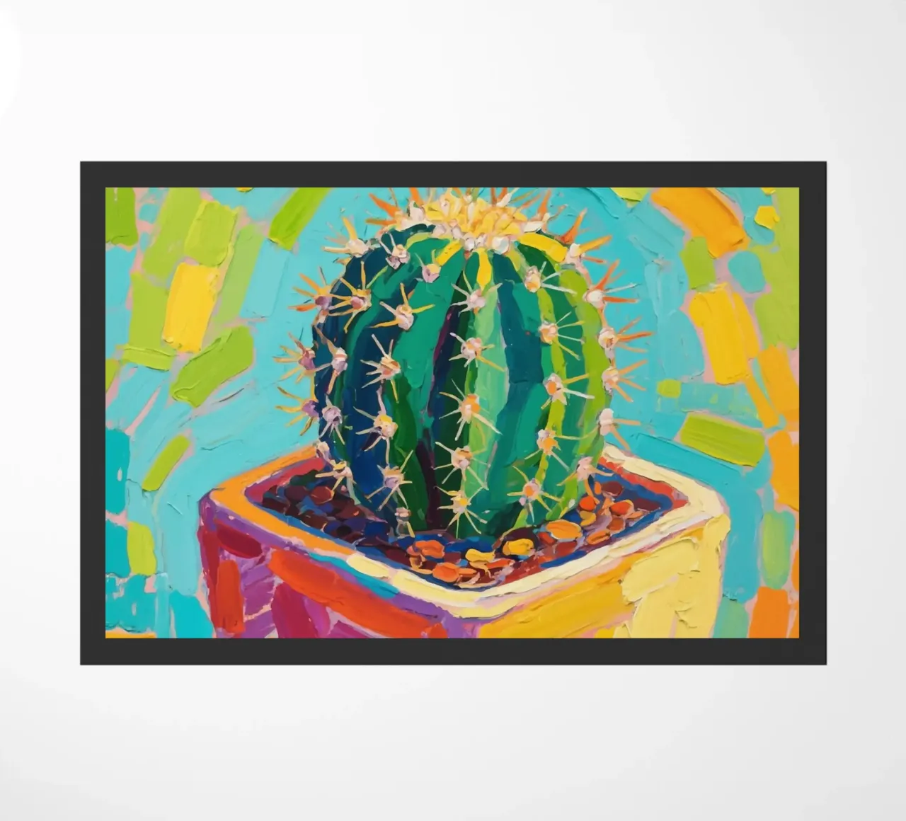 Piccolo cactus in un vaso a forma di cubo zerbino da Slash Shop