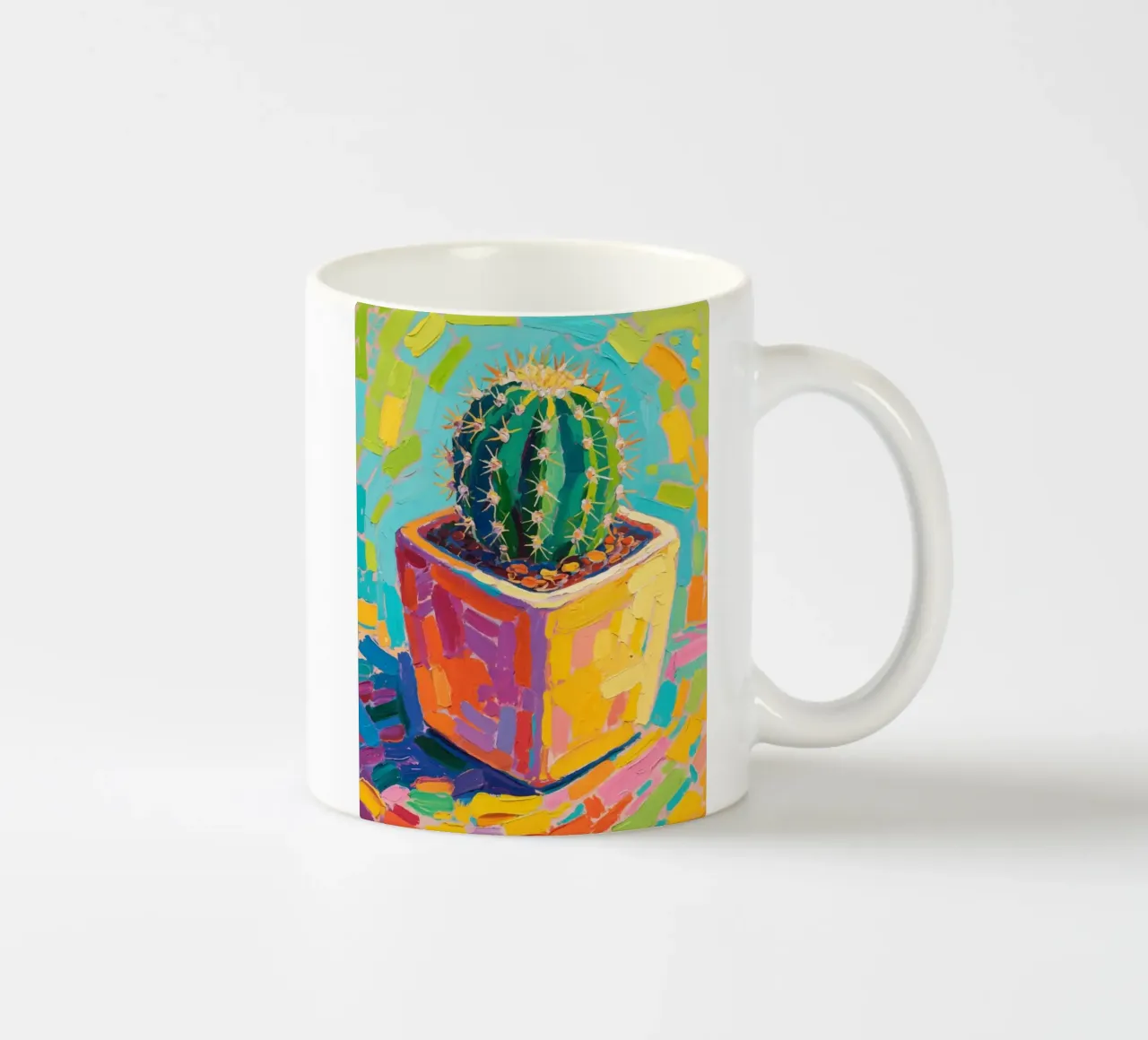 Piccolo cactus in un vaso a forma di cubo tazza in ceramica da Slash Shop