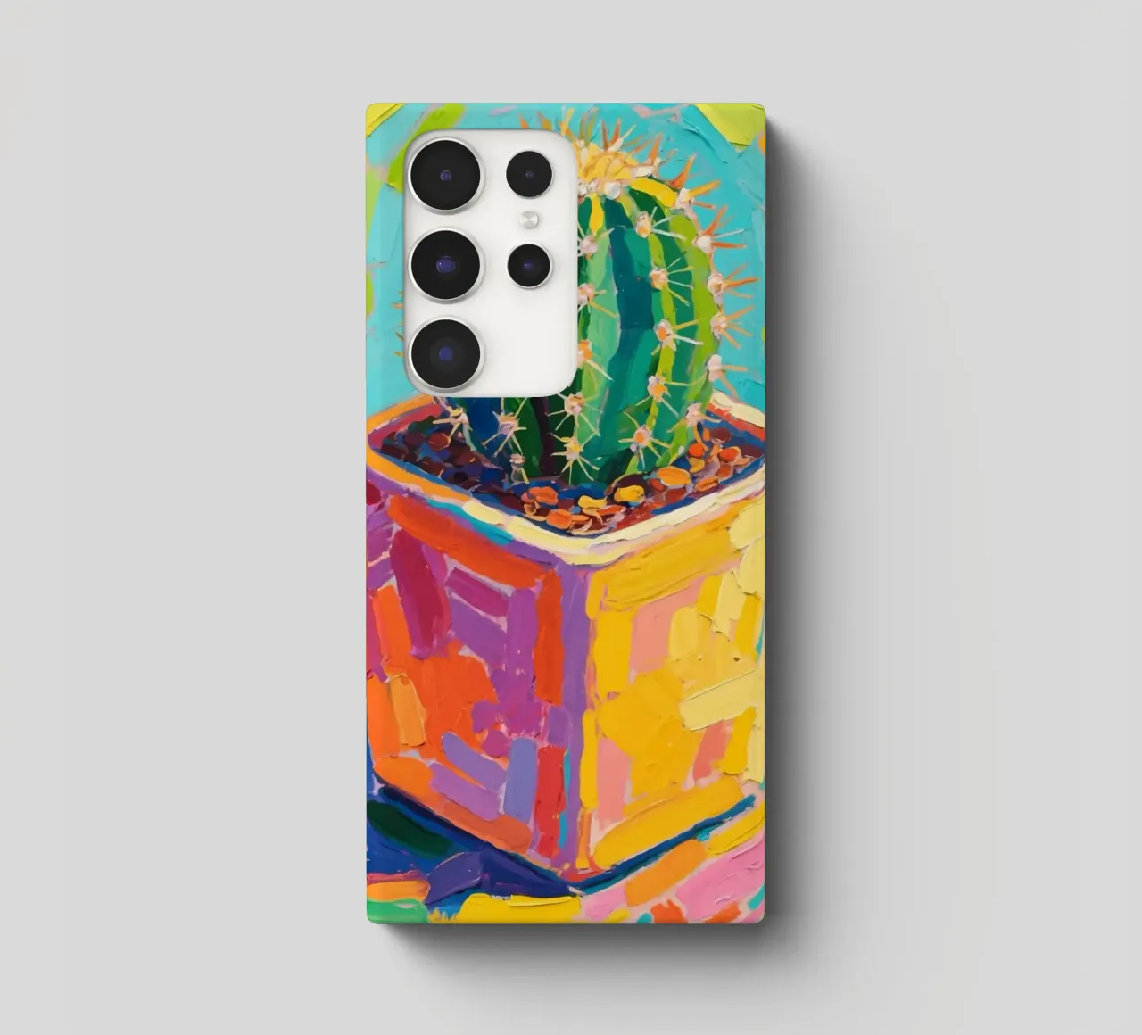 Piccolo cactus in un vaso a forma di cubo cover samsung da Slash Shop