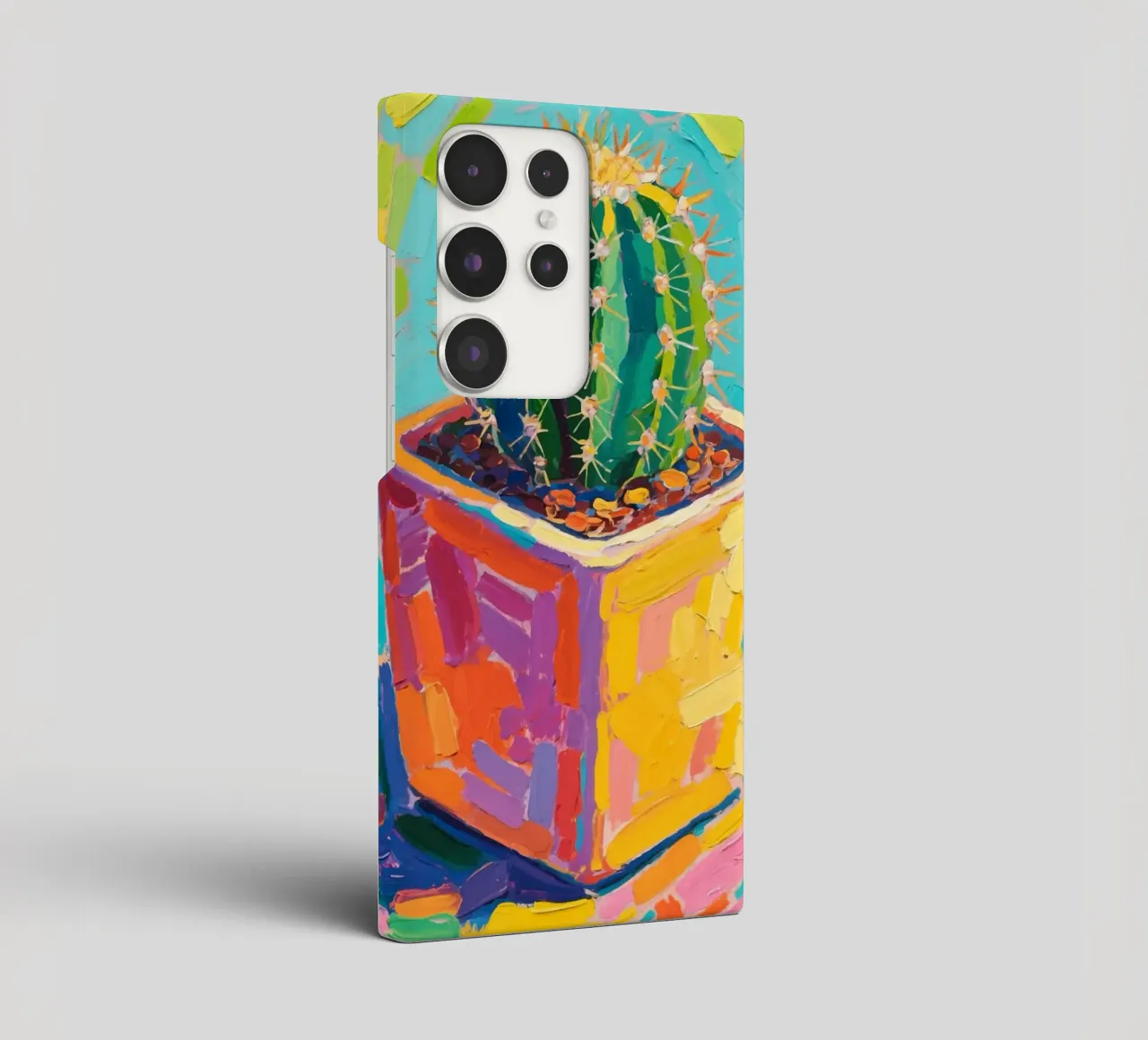 Piccolo cactus in un vaso a forma di cubo cover samsung da Slash Shop