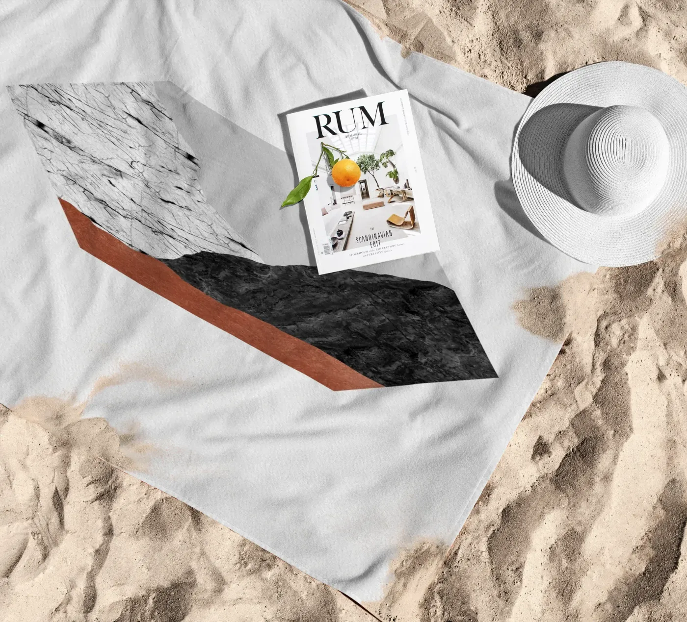 Rame geometrico I telo mare da Orara Studio