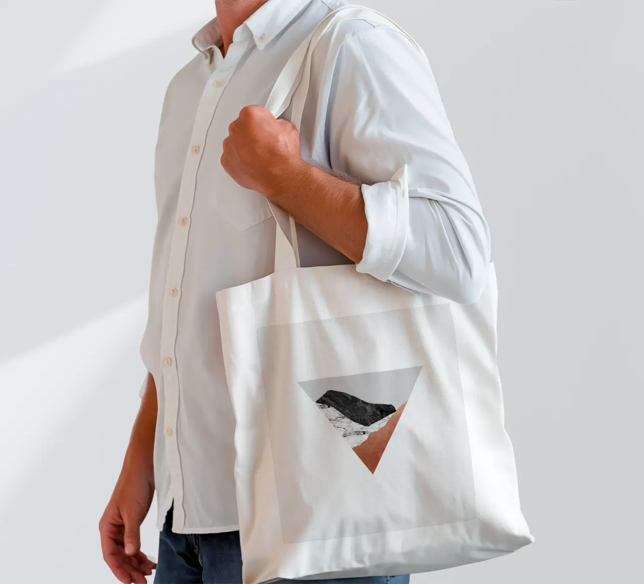 Rame geometrico II borsa in juta da Orara Studio