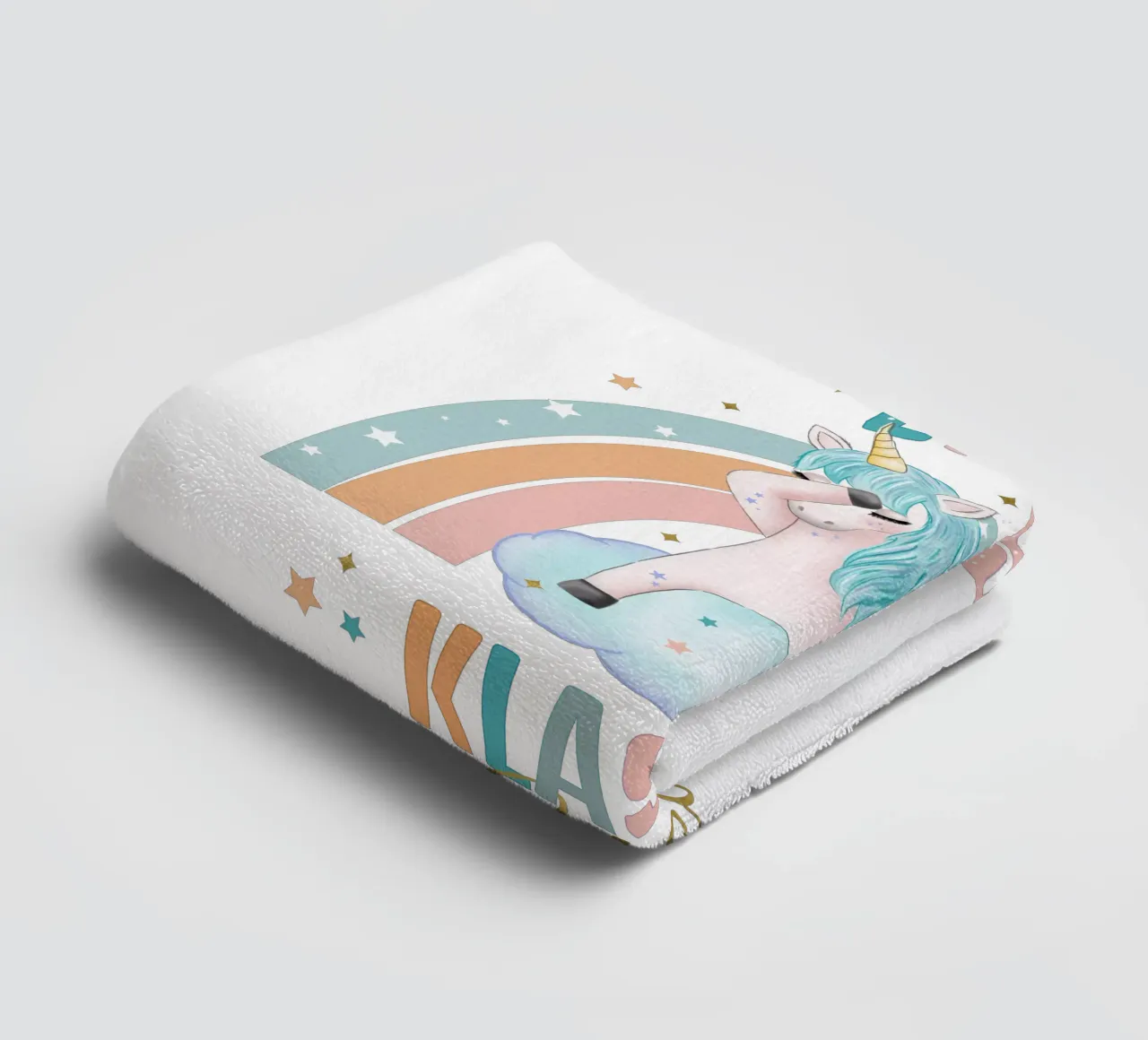 First class, primary school. Yeah, the unicorn is happy. towel by CalliLetters