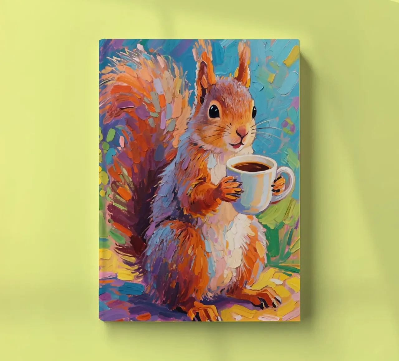 Squirrel Holding A Cup Of Coffee notebook by Slash Shop