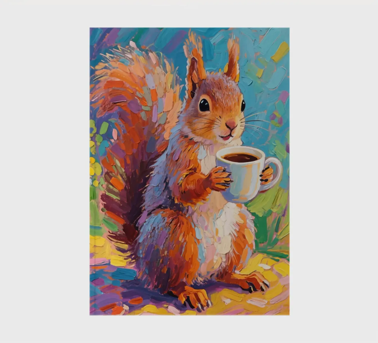 Squirrel Holding A Cup Of Coffee notebook by Slash Shop