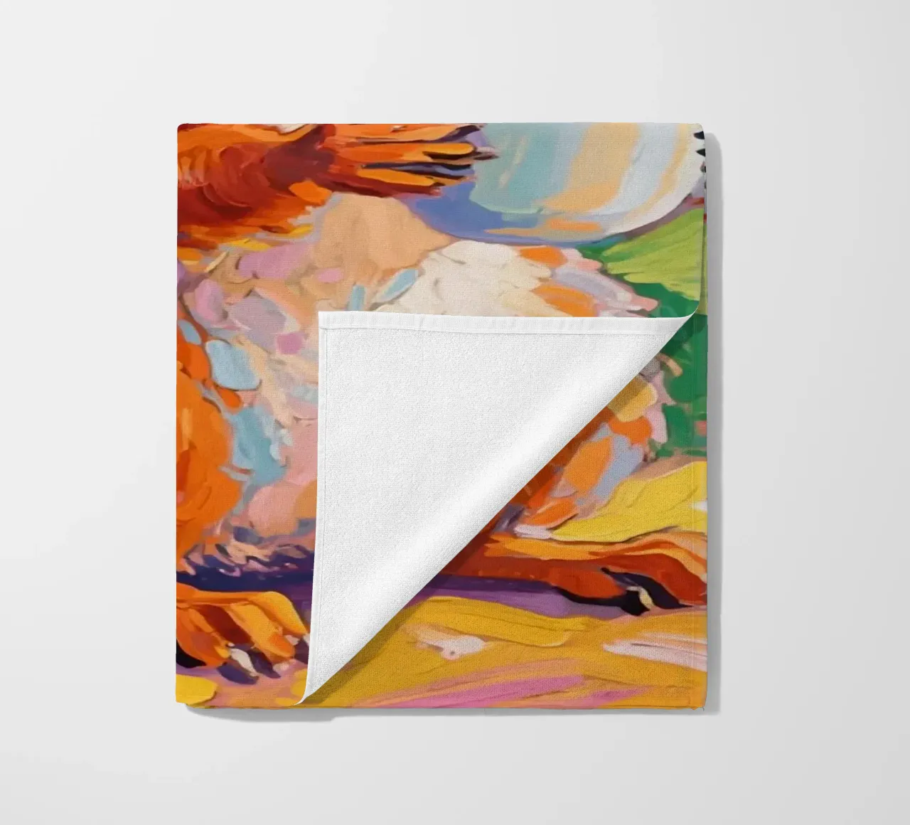 Scoiattolo con in mano una tazza di caffè telo mare da Slash Shop