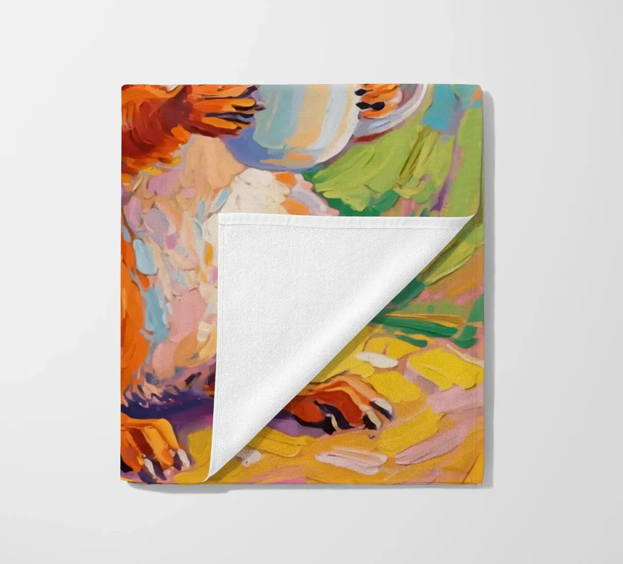 Scoiattolo con in mano una tazza di caffè telo mare da Slash Shop