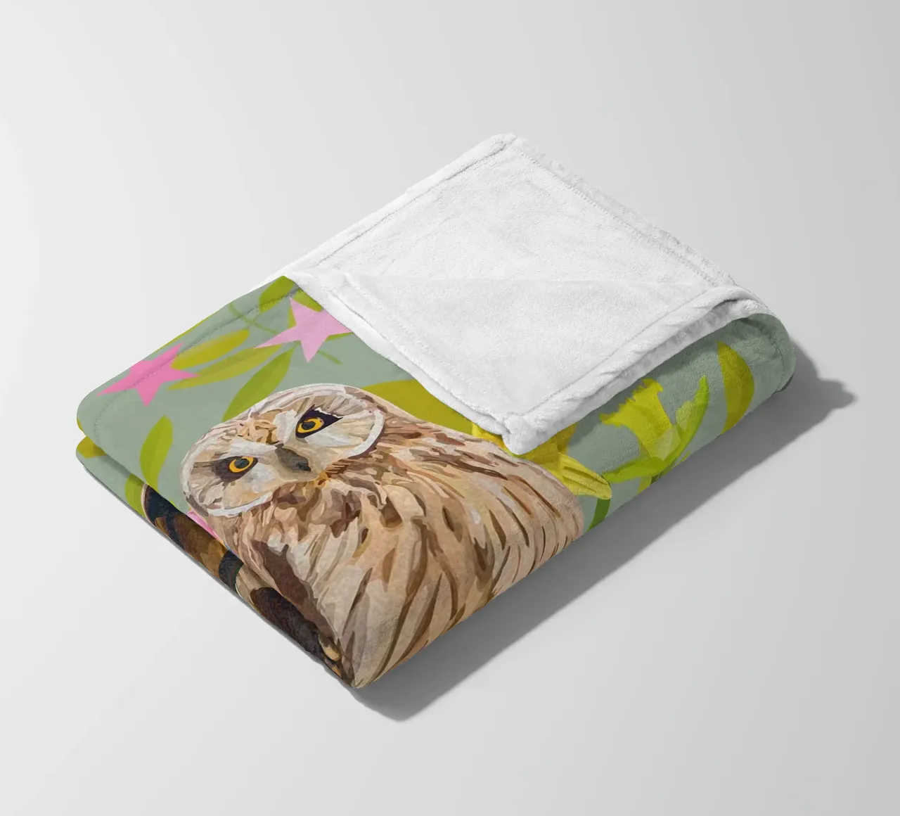 Foglie&Gufo coperta in pile da lauragriesch_art