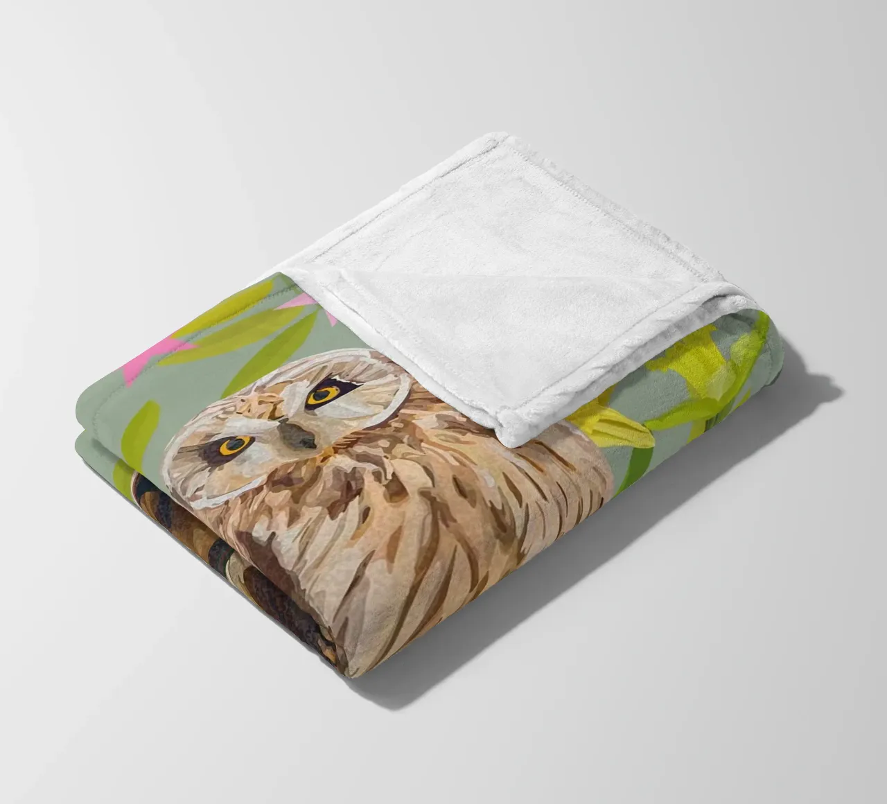 Foglie&Gufo coperta in pile da lauragriesch_art