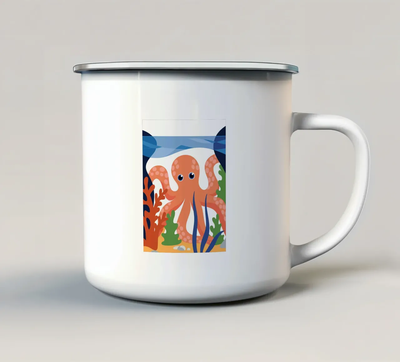 Polpo allegro nell'oceano tazza in smalto da PROTECT ANIMALS