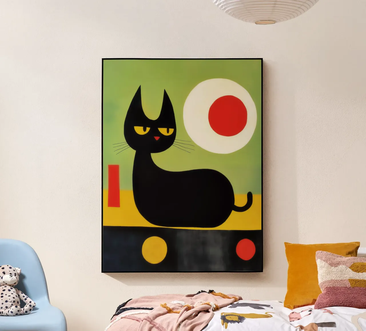 Abstrakte Katze | Inspiriert von Joan Miró Acryl-Glas von Autofocus