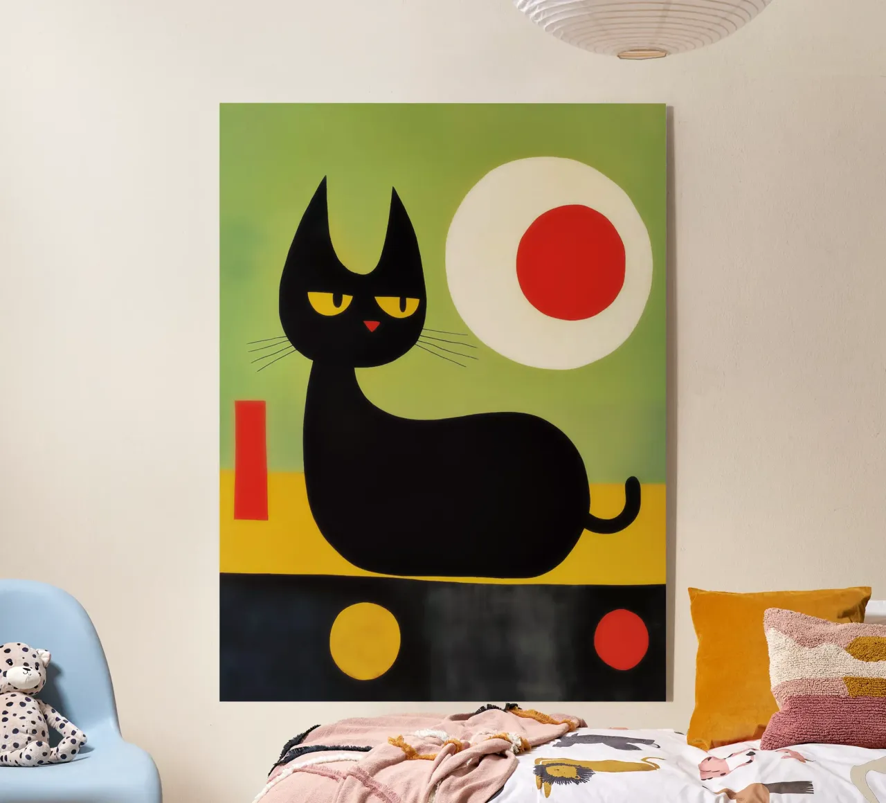 Abstrakte Katze | Inspiriert von Joan Miró Acryl-Glas von Autofocus