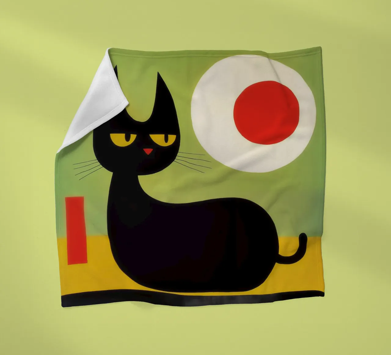 Gatto astratto ispirato a Joan Miró coperta in pile da Autofocus