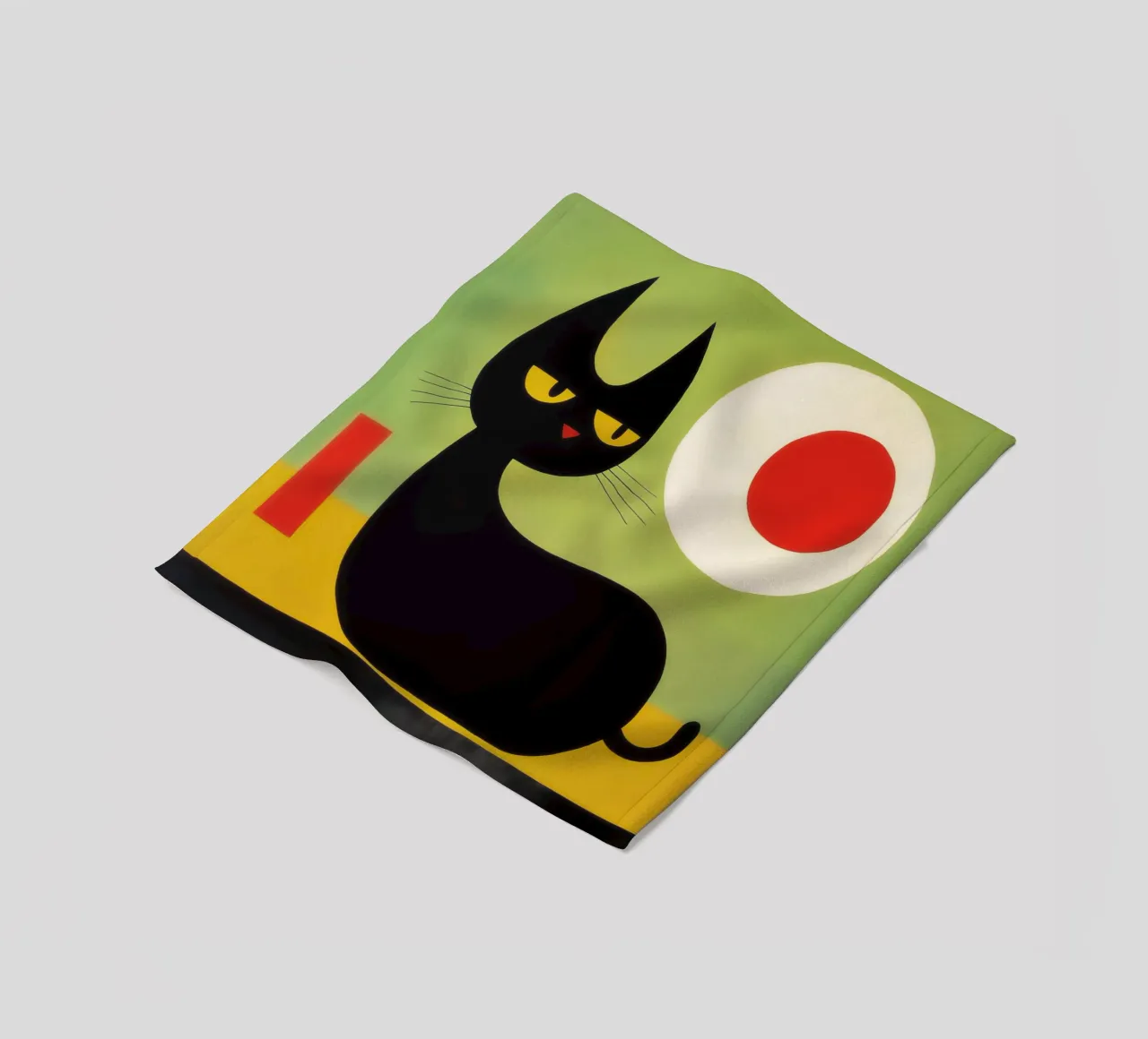 Gatto astratto ispirato a Joan Miró coperta in pile da Autofocus