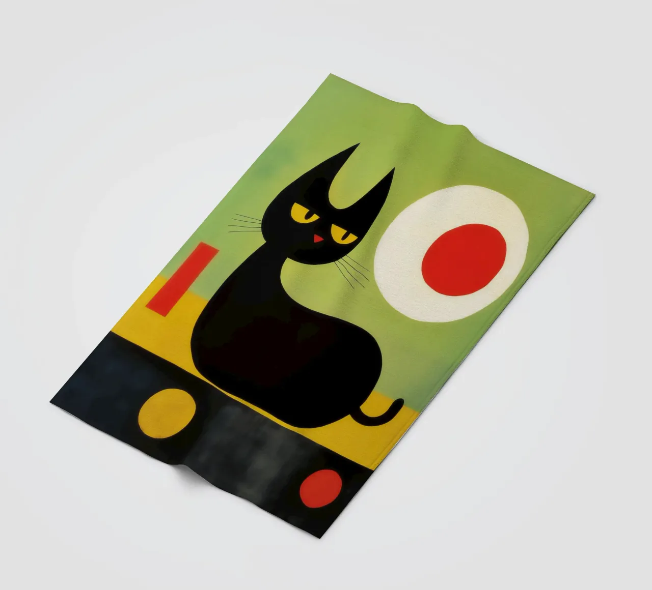 Gatto astratto ispirato a Joan Miró coperta in pile da Autofocus