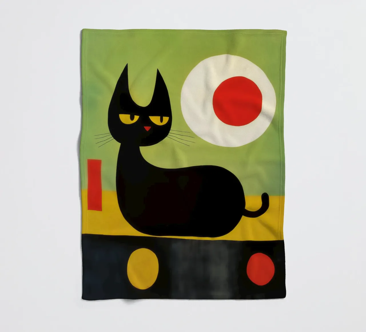 Gatto astratto ispirato a Joan Miró coperta in pile da Autofocus