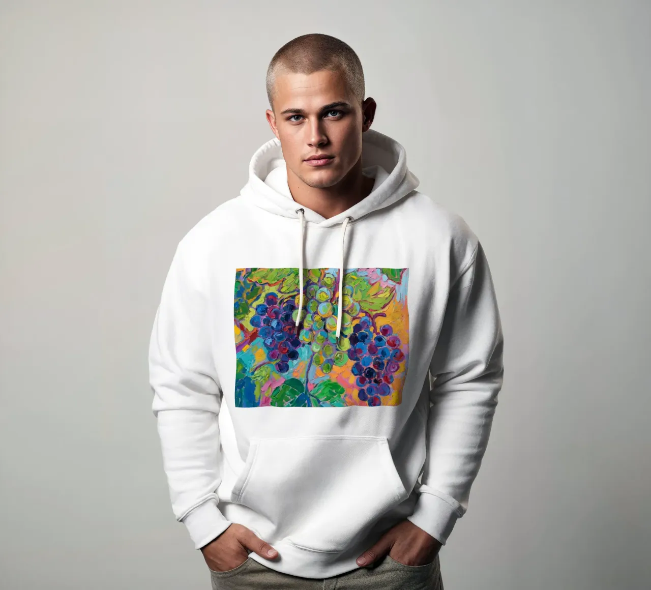 Uva e foglie verdi felpa con cappuccio da Slash Shop