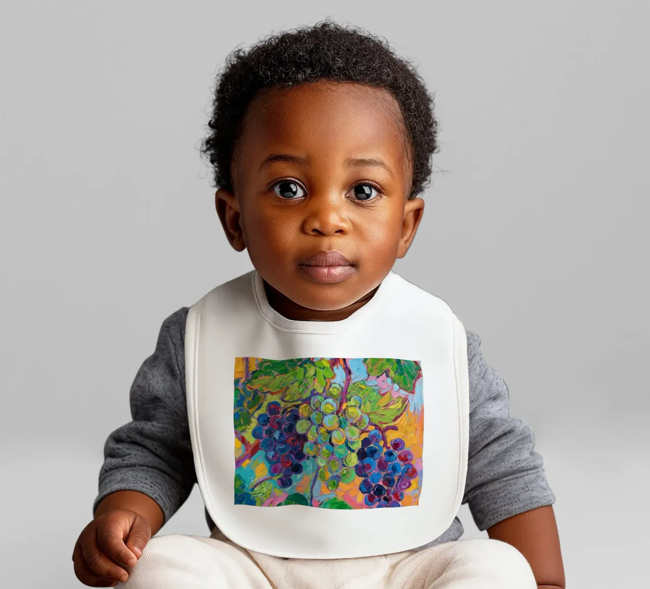 Uva e foglie verdi bavaglino da Slash Shop