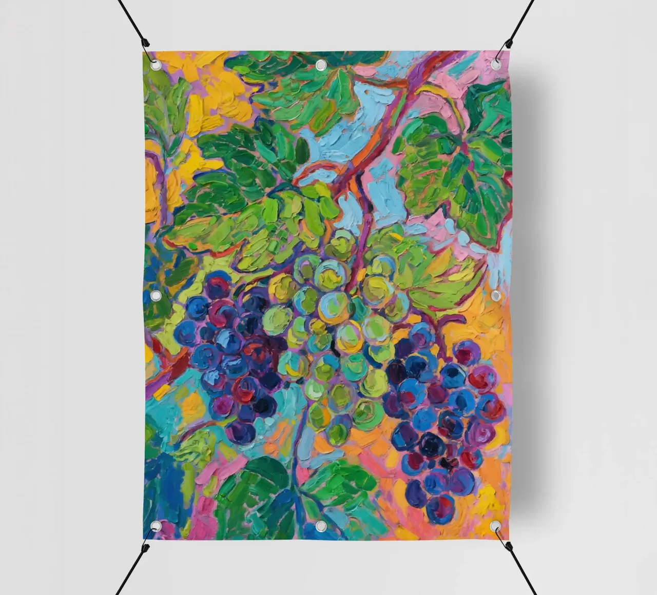 Uva e foglie verdi telo in pvc da Slash Shop