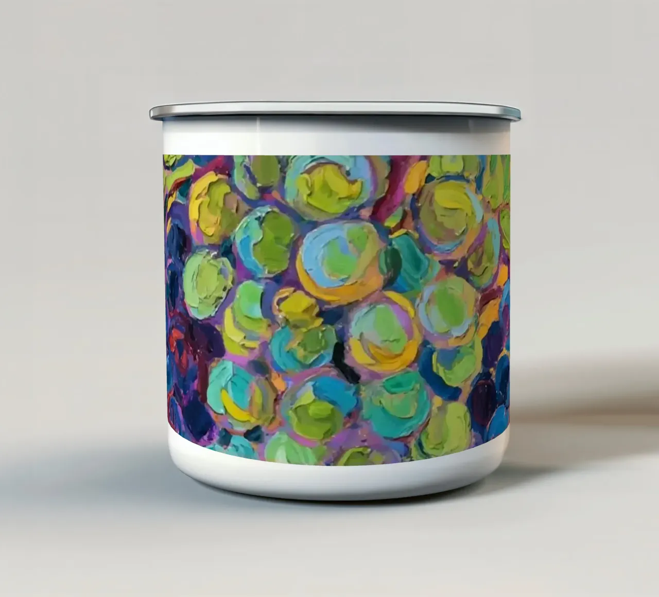 Uva e foglie verdi tazza in smalto da Slash Shop