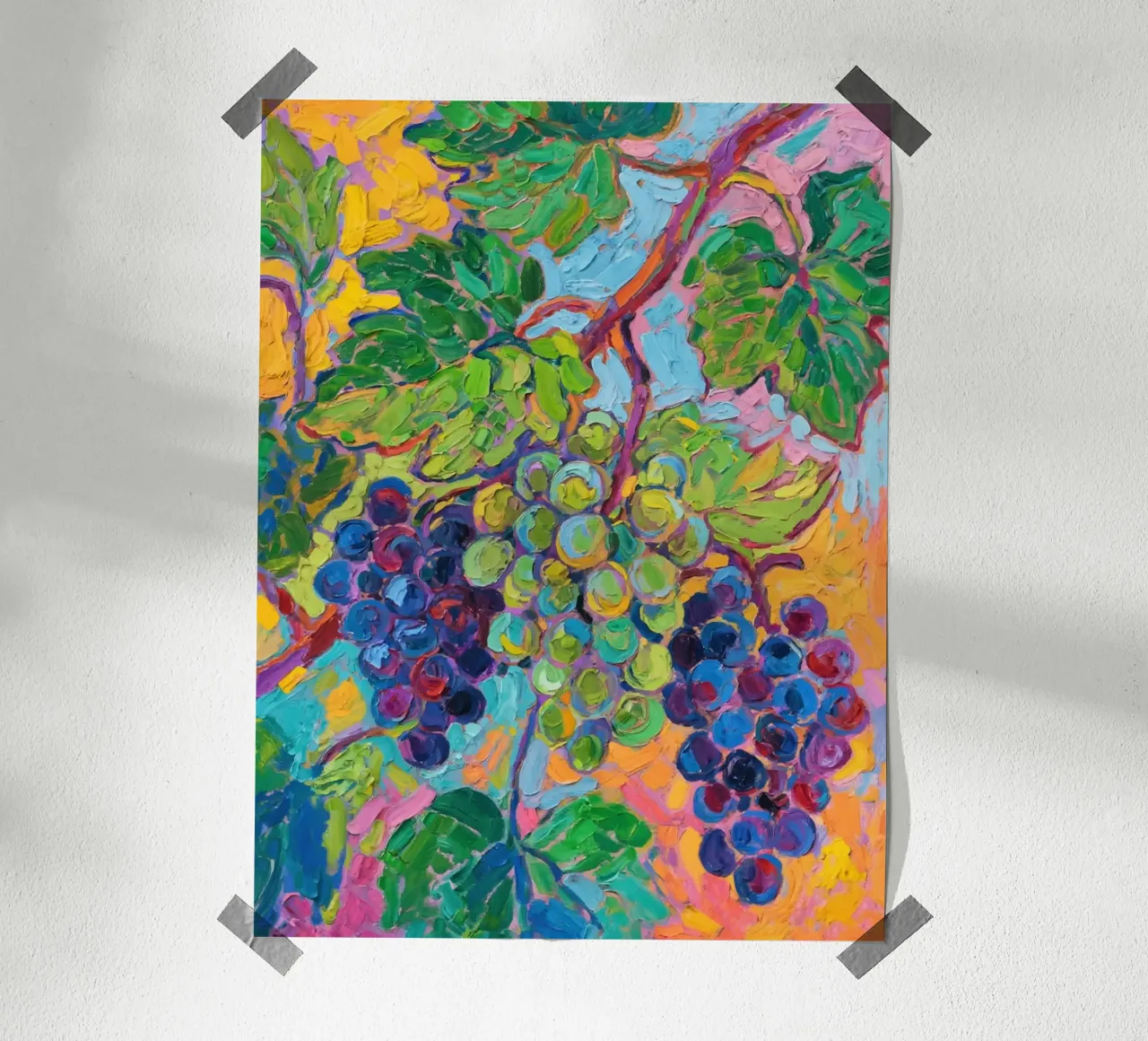 Uva e foglie verdi carta hahnemühle da Slash Shop