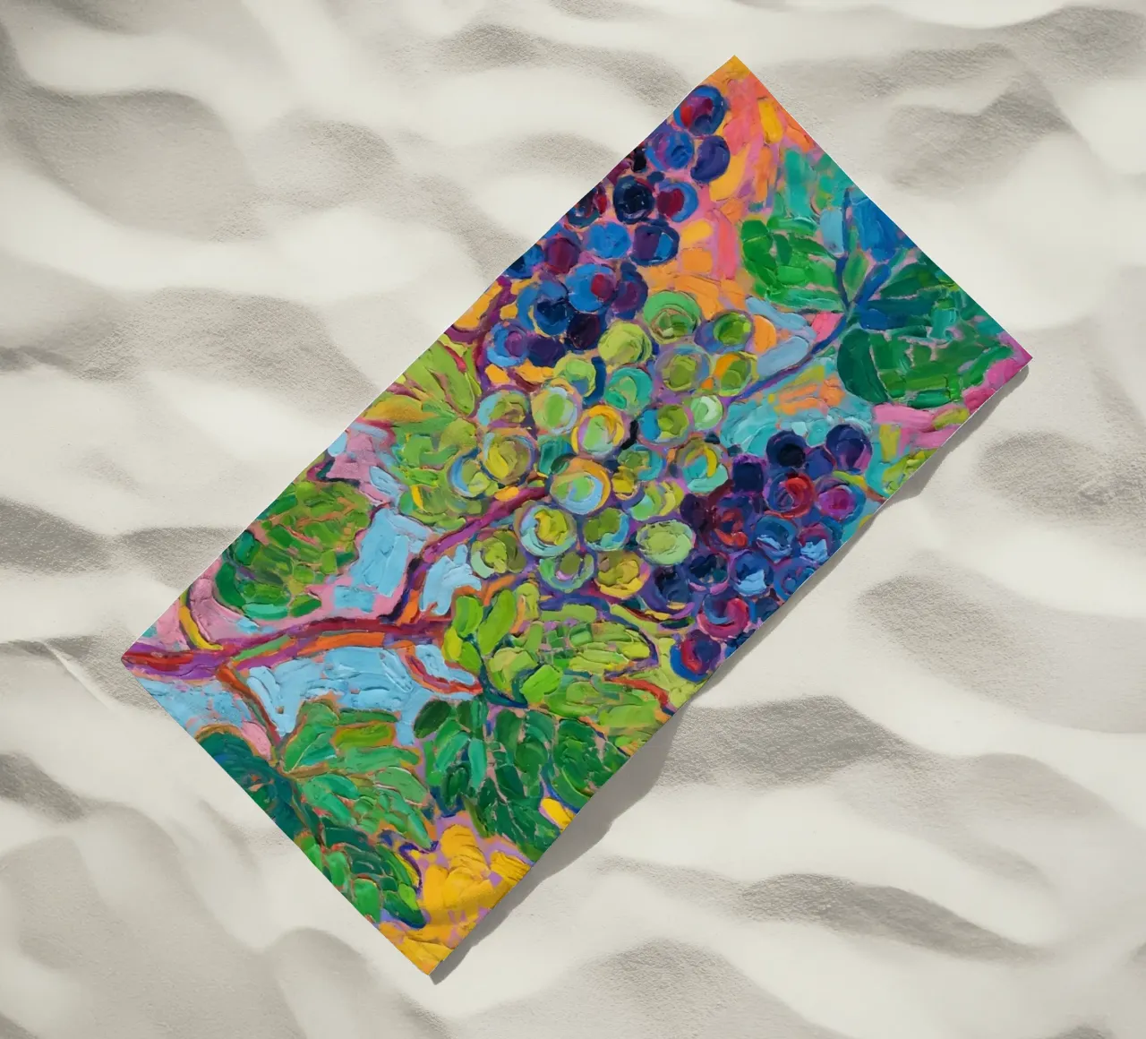 Uva e foglie verdi telo mare da Slash Shop