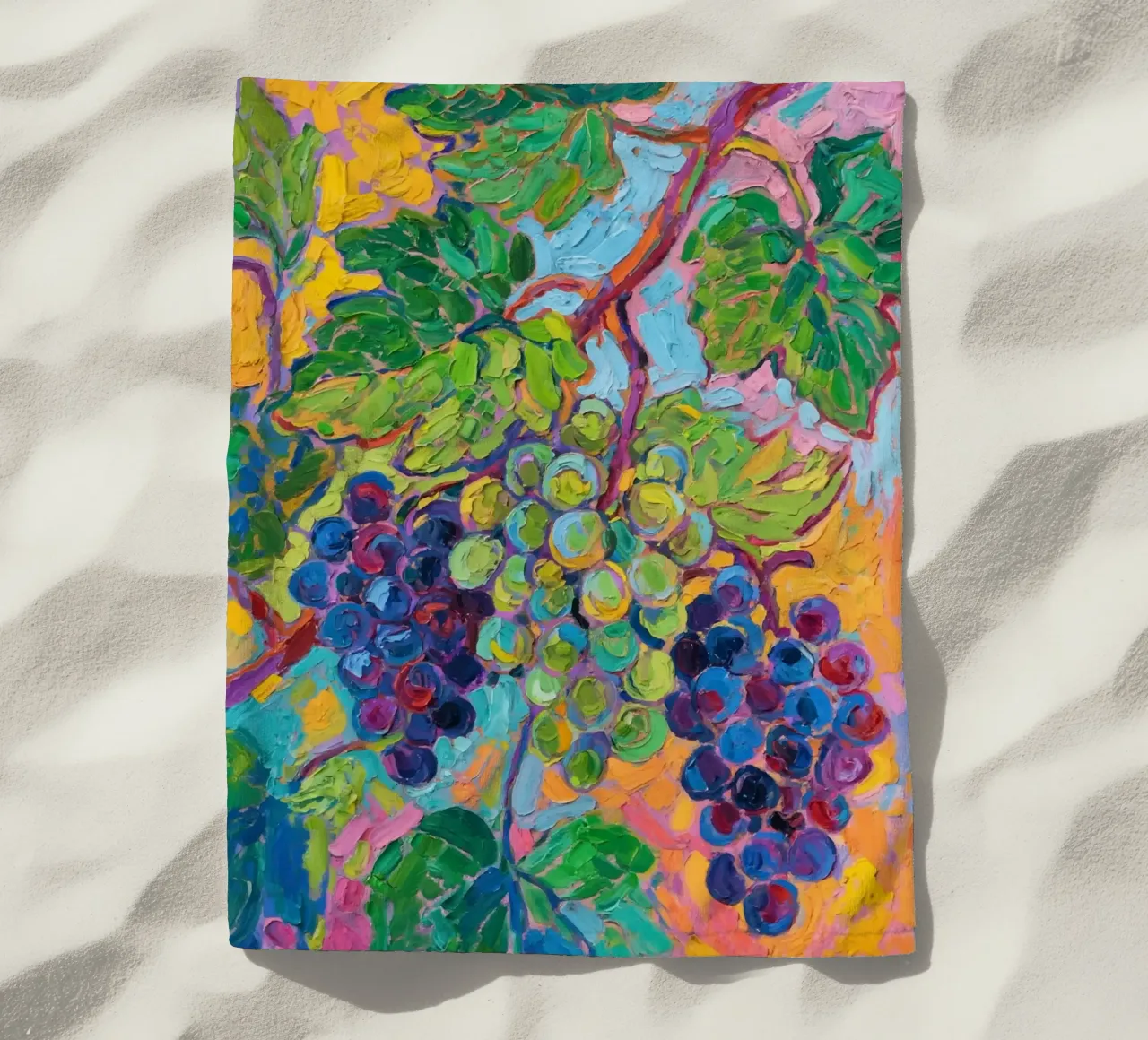 Uva e foglie verdi telo mare da Slash Shop