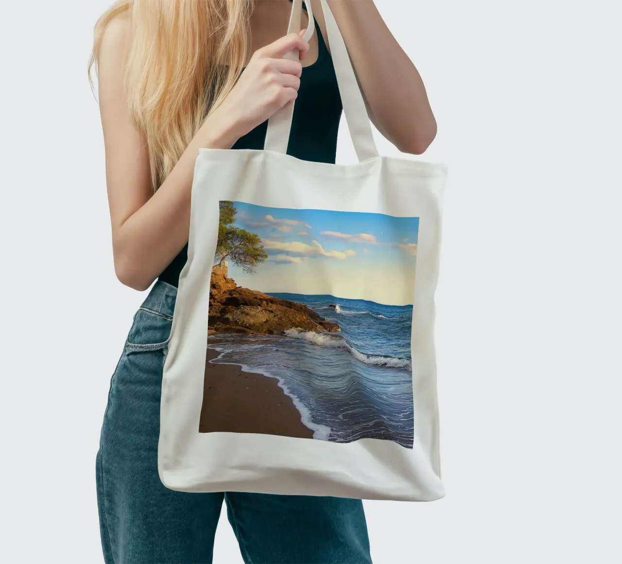 Ora in paradiso borsa in juta da Romy Mueller Waterworld