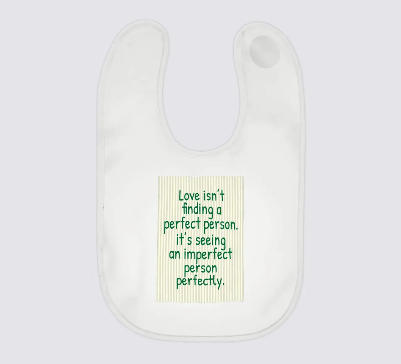 l'amore non è trovare una persona perfetta bavaglino da toegoe