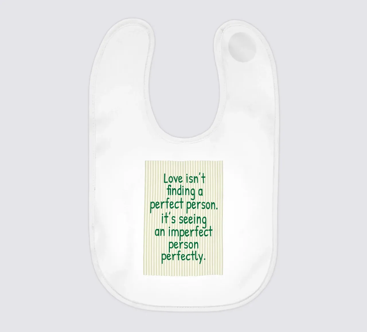 l'amore non è trovare una persona perfetta bavaglino da toegoe