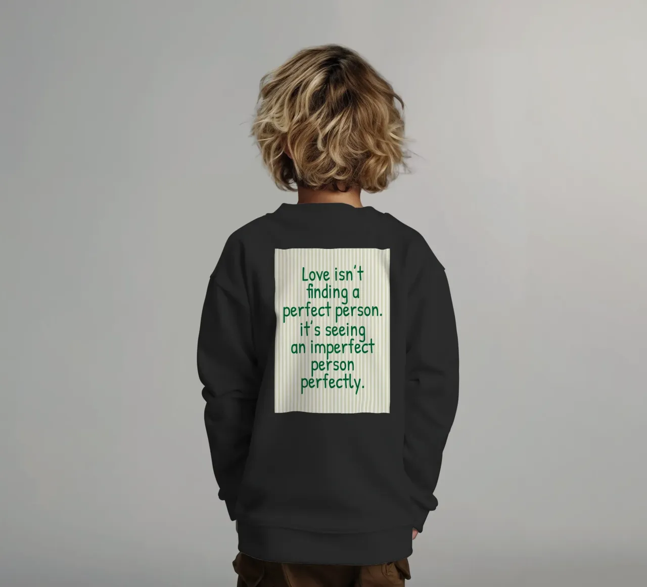 l'amore non è trovare una persona perfetta felpa bambino da toegoe