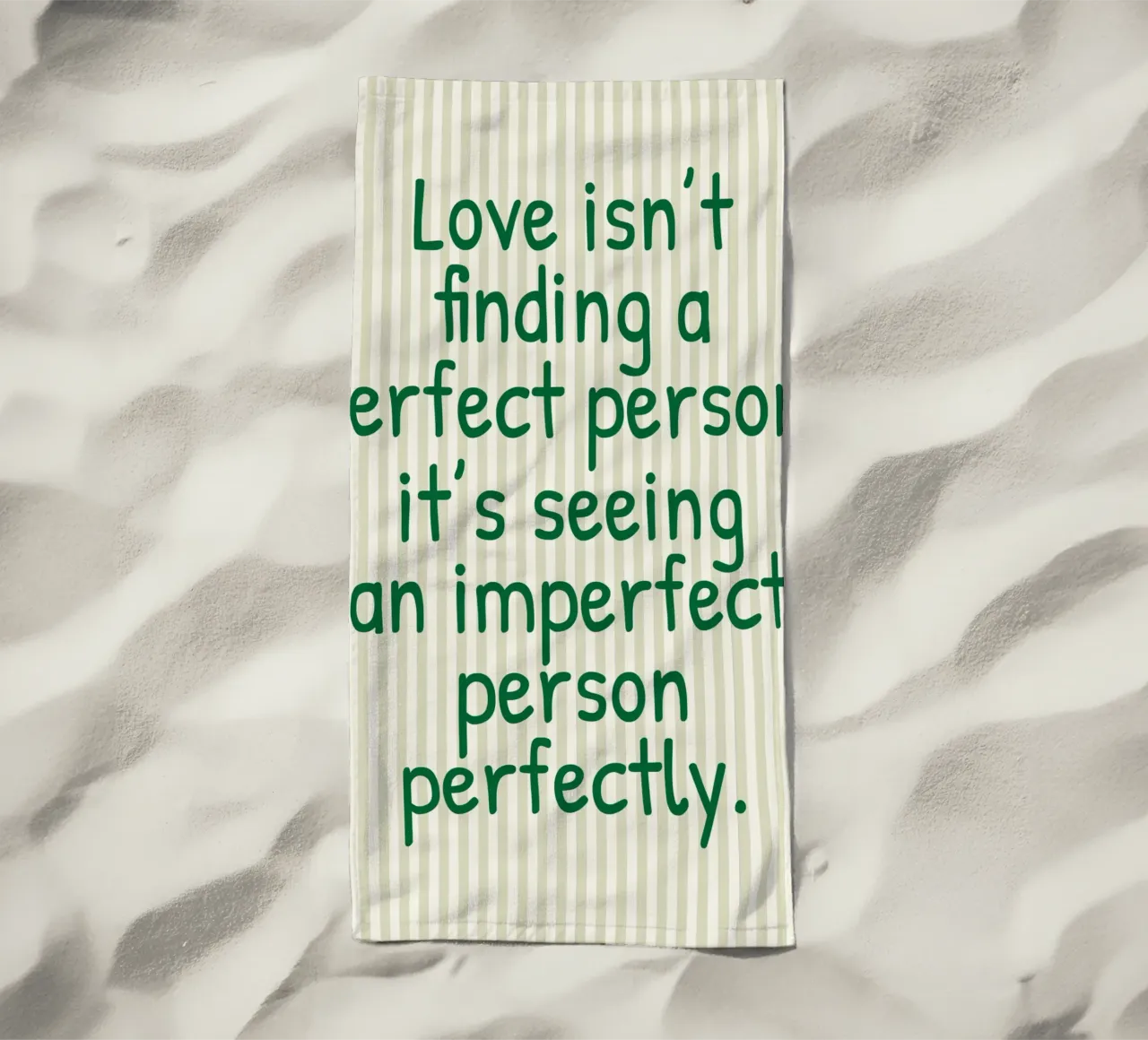 l'amore non è trovare una persona perfetta telo mare da toegoe