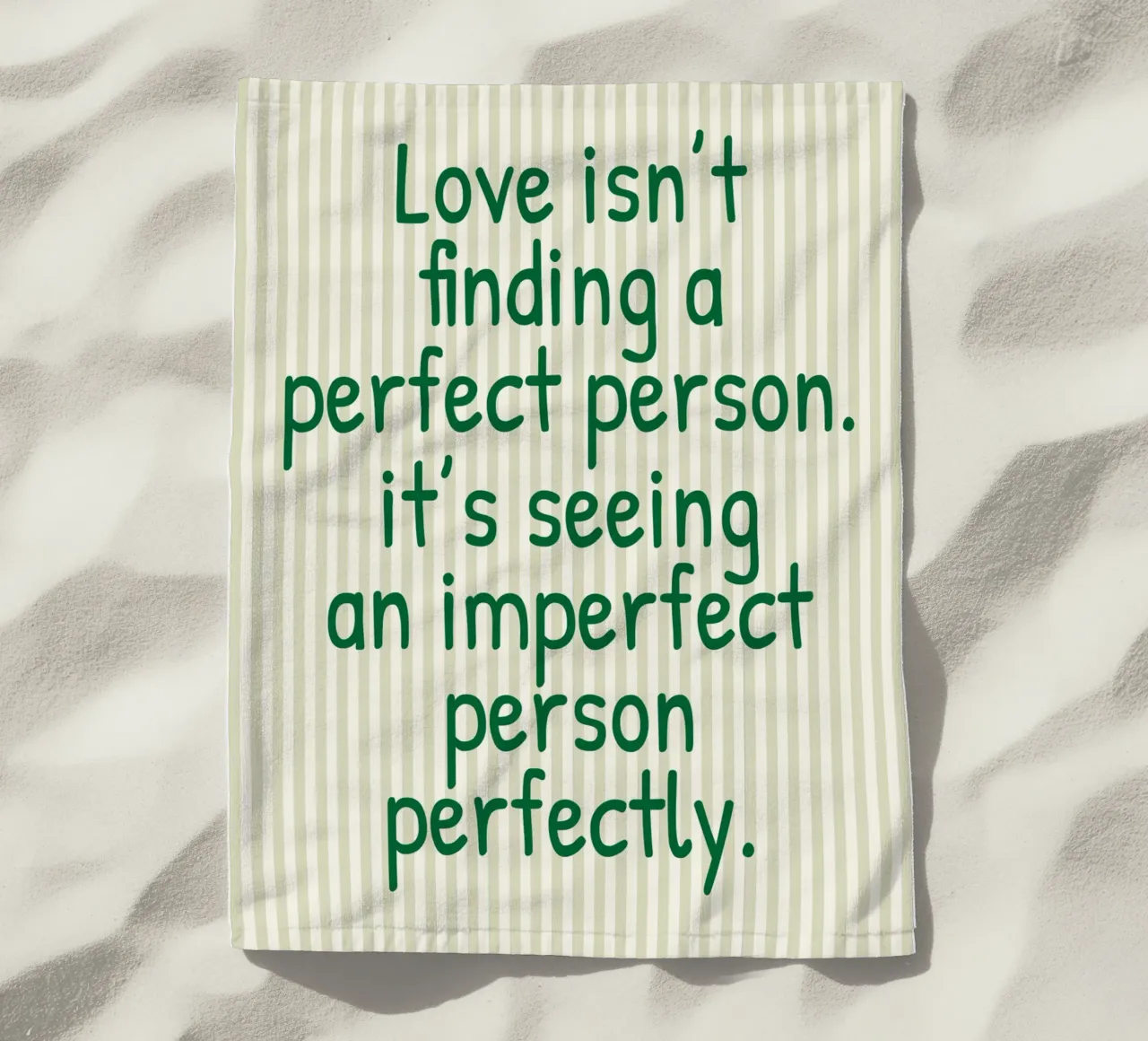 l'amore non è trovare una persona perfetta telo mare da toegoe