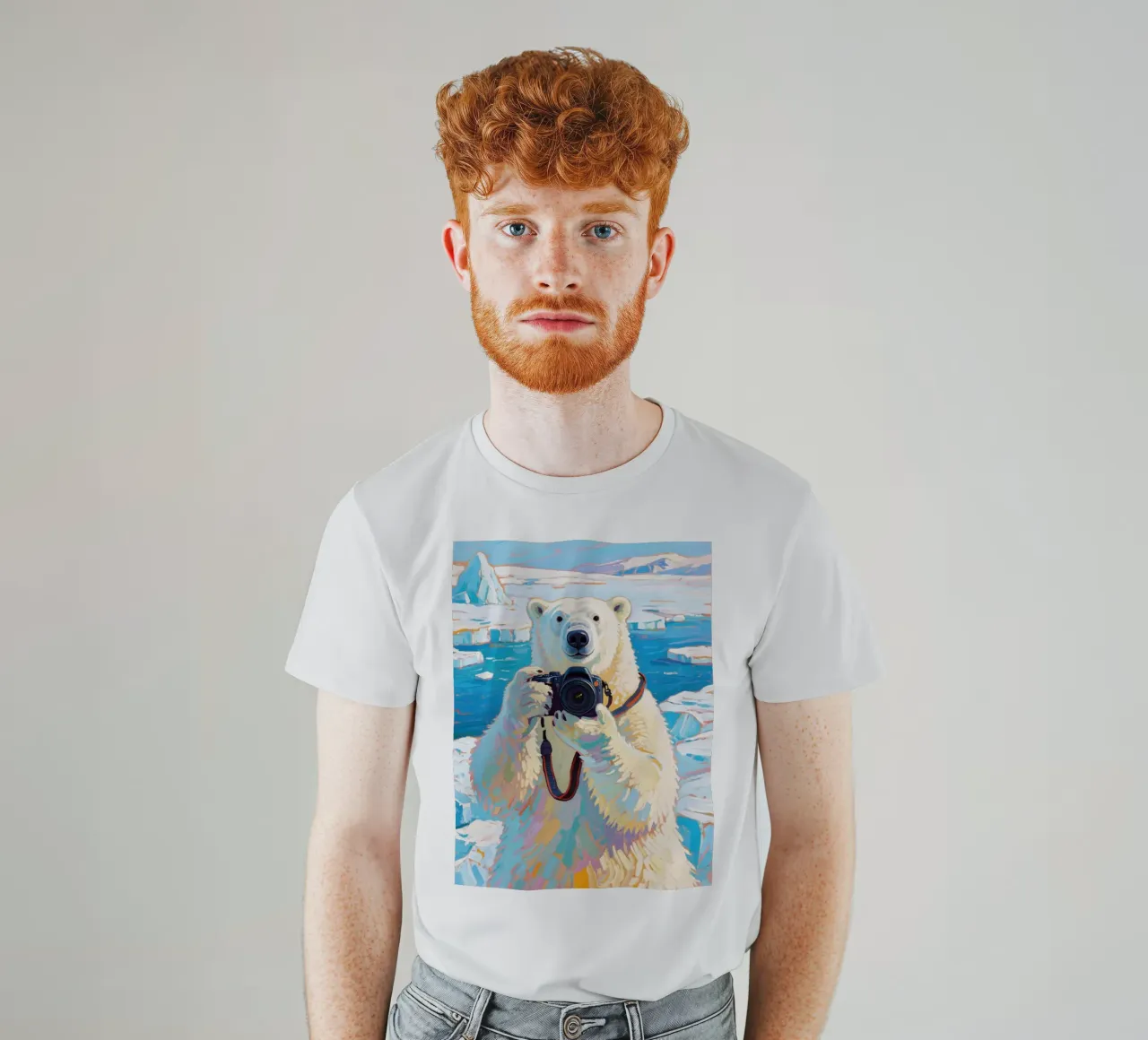 Polar Bear Holding Camera t-shirt by Slash Shop