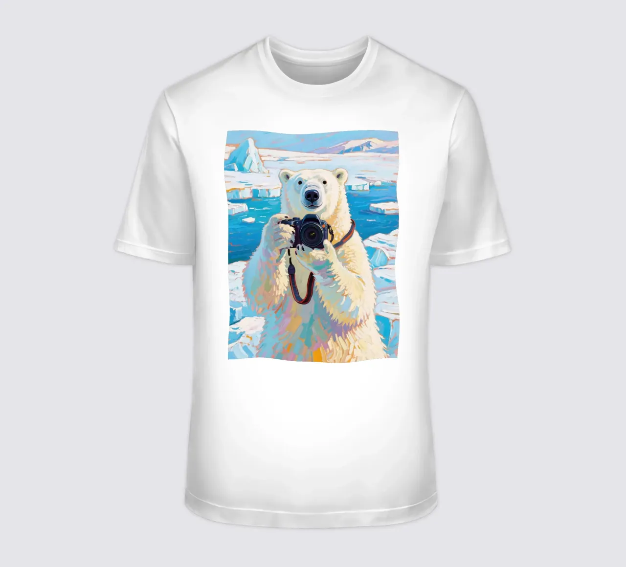 Orso polare con telecamera in mano t-shirt da Slash Shop