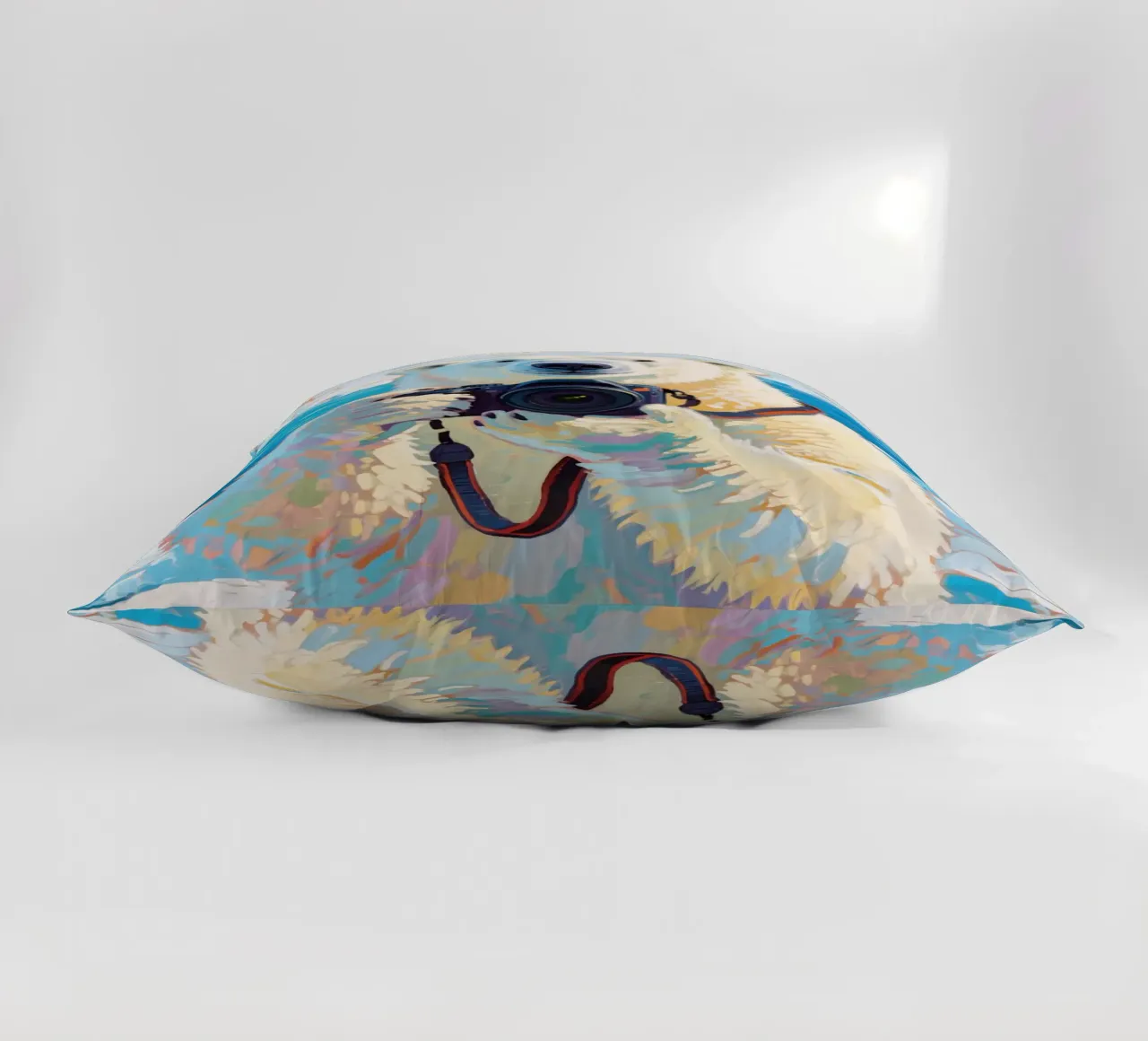 Orso polare con telecamera in mano cuscino da Slash Shop