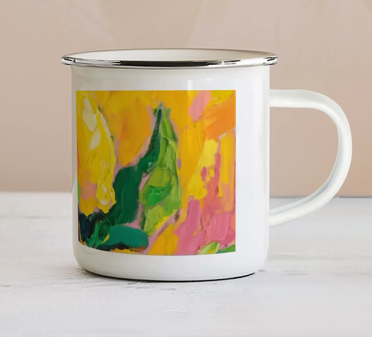 Limoni su un ramo tazza in smalto da Slash Shop