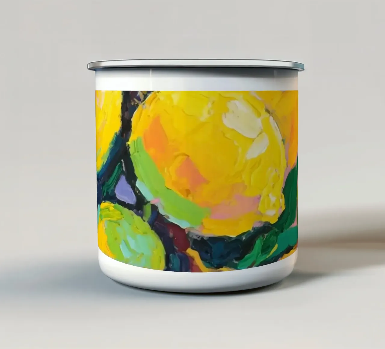 Limoni su un ramo tazza in smalto da Slash Shop