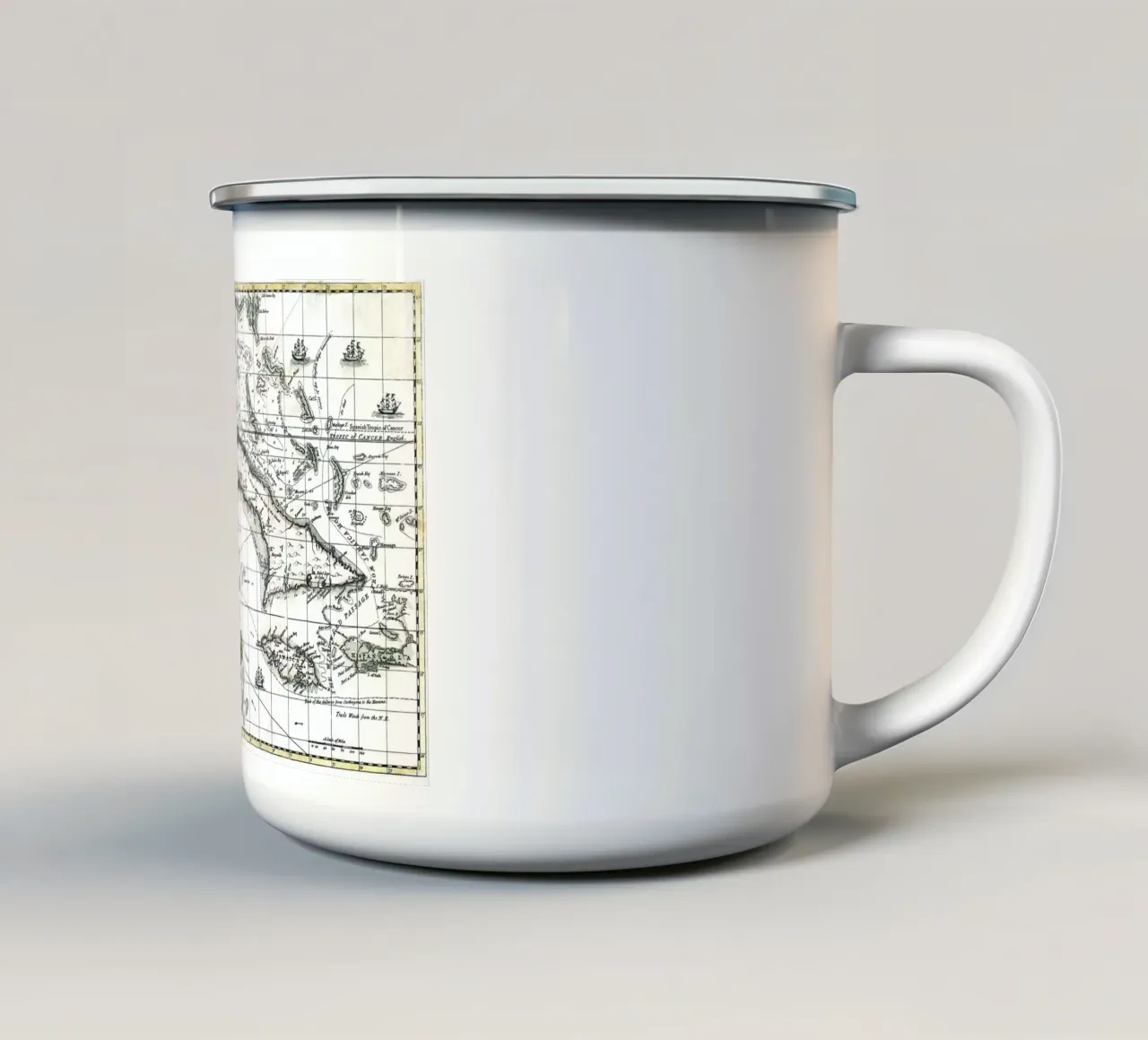 L'isola di Cuba 1762 tazza in smalto da 100 Historical Maps