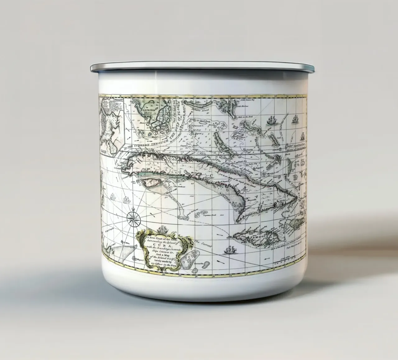 L'isola di Cuba 1762 tazza in smalto da 100 Historical Maps