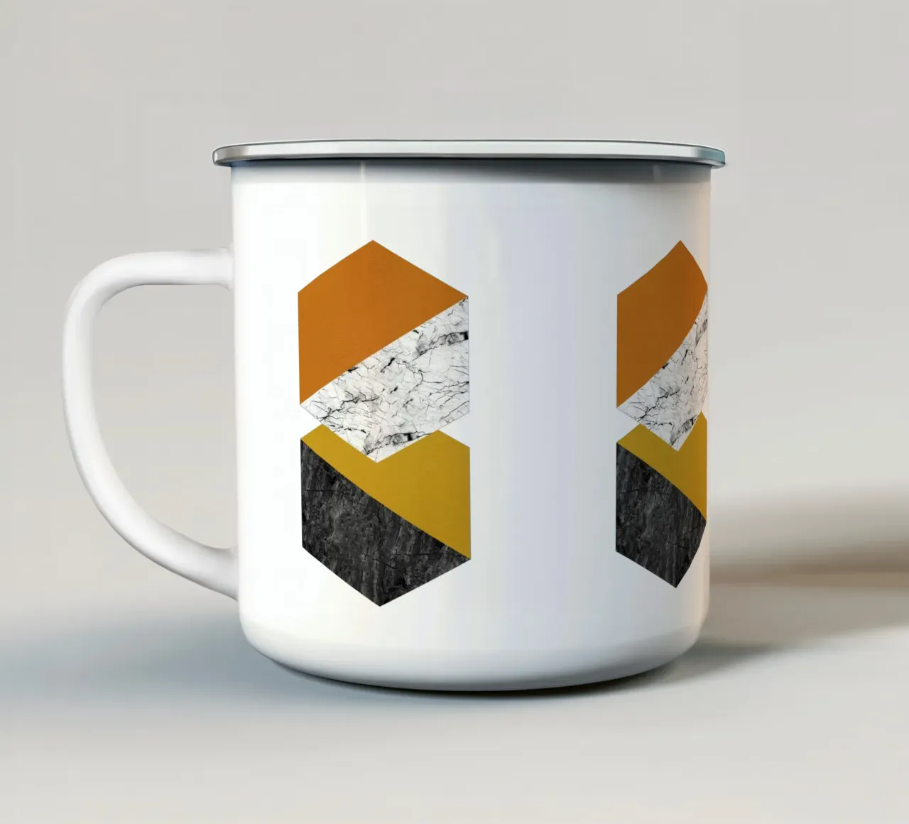 Esagoni geometrici tazza in smalto da Orara Studio