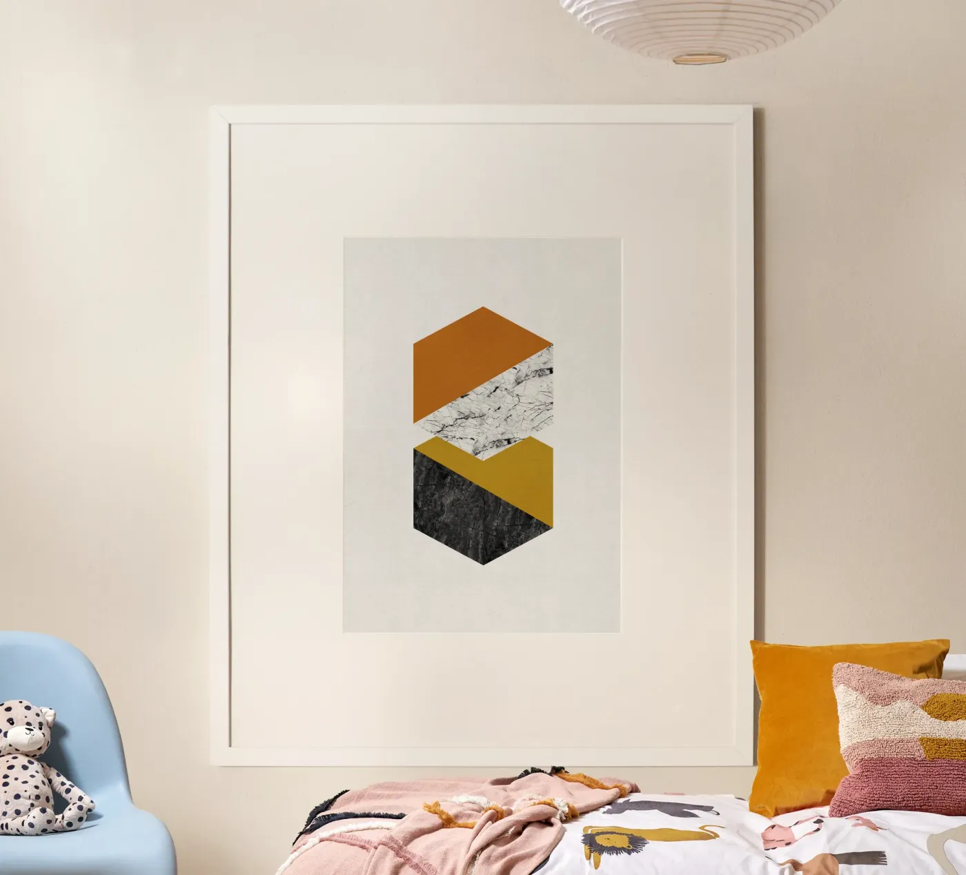 Geometric Hexagons poster by Orara Studio