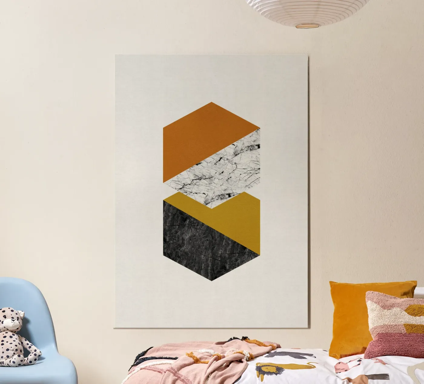 Geometric Hexagons poster by Orara Studio