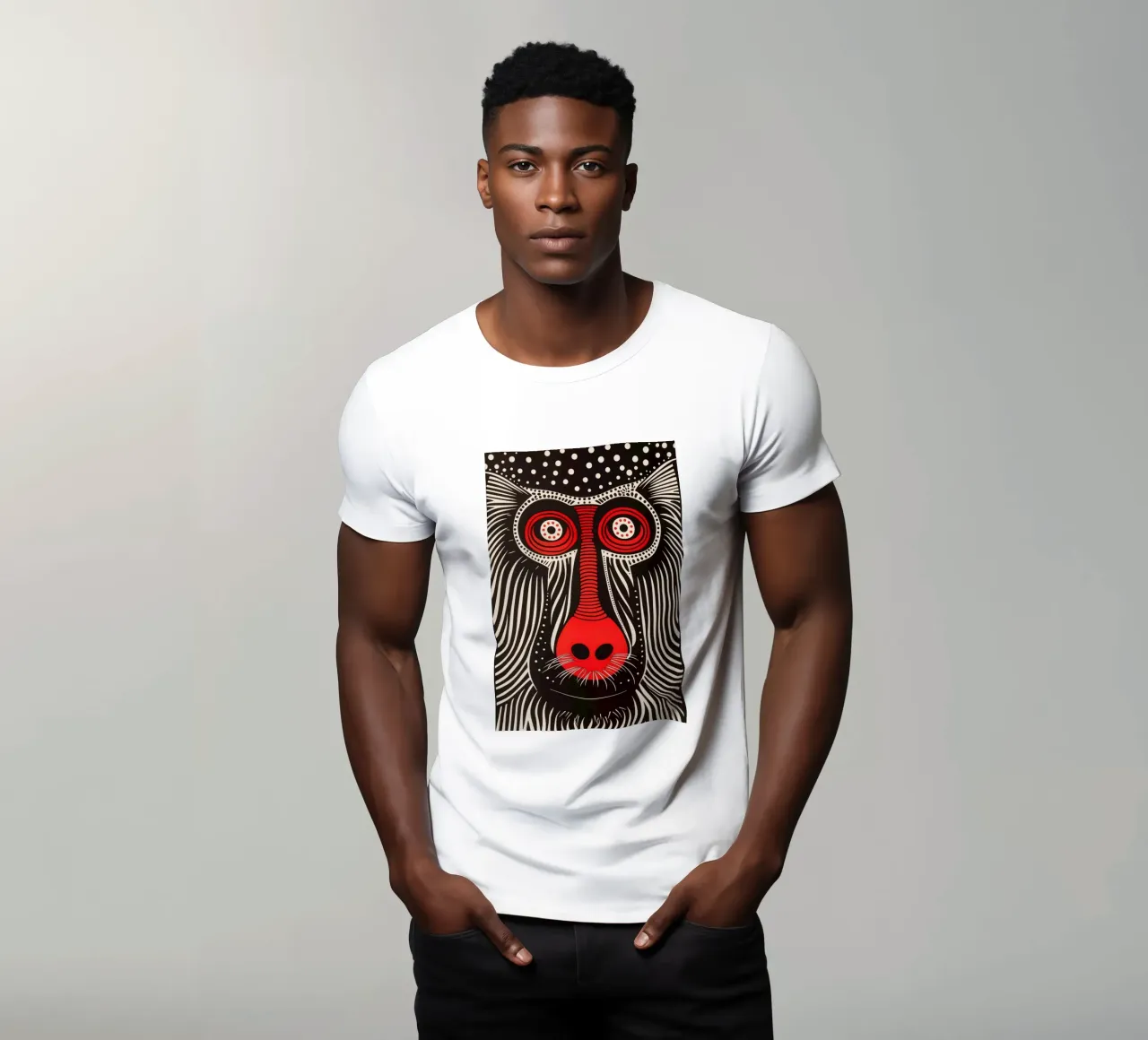 Mandrillo astratto t-shirt da Autofocus