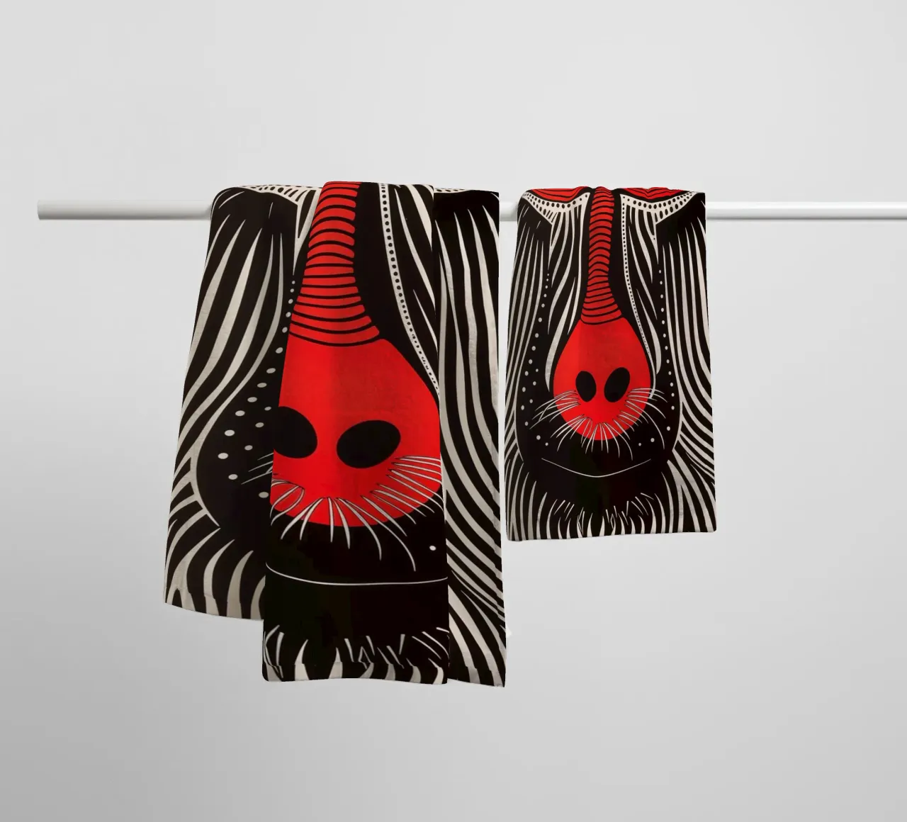 Abstract mandrill towel by Autofocus