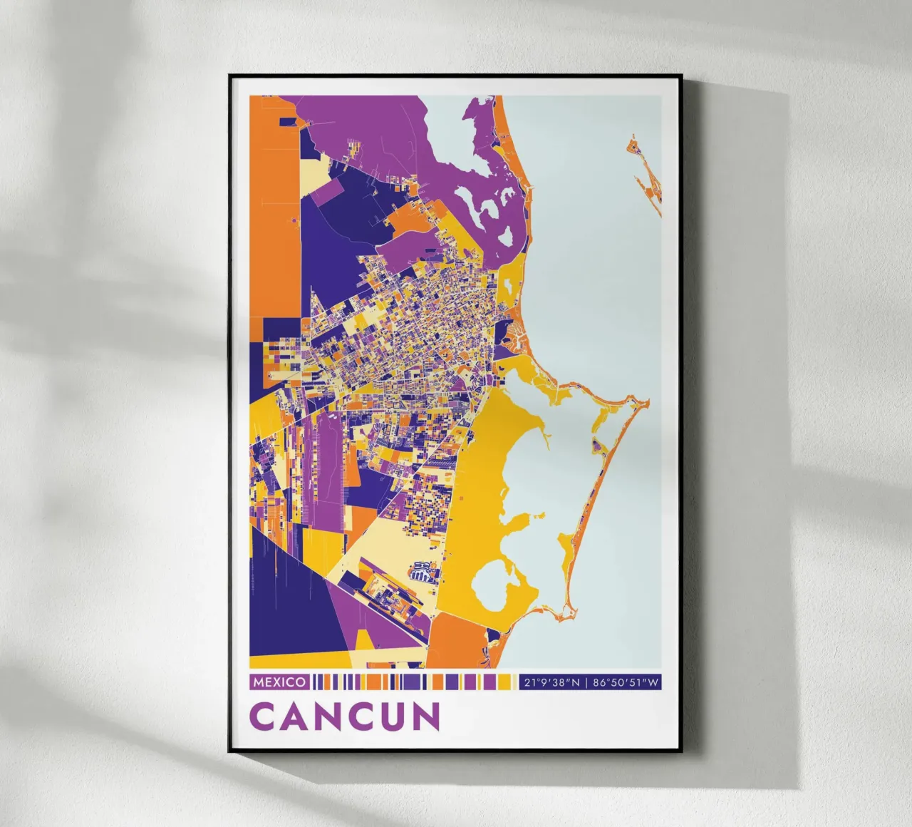 Cancun Poster plexiglass da CityMapPosters